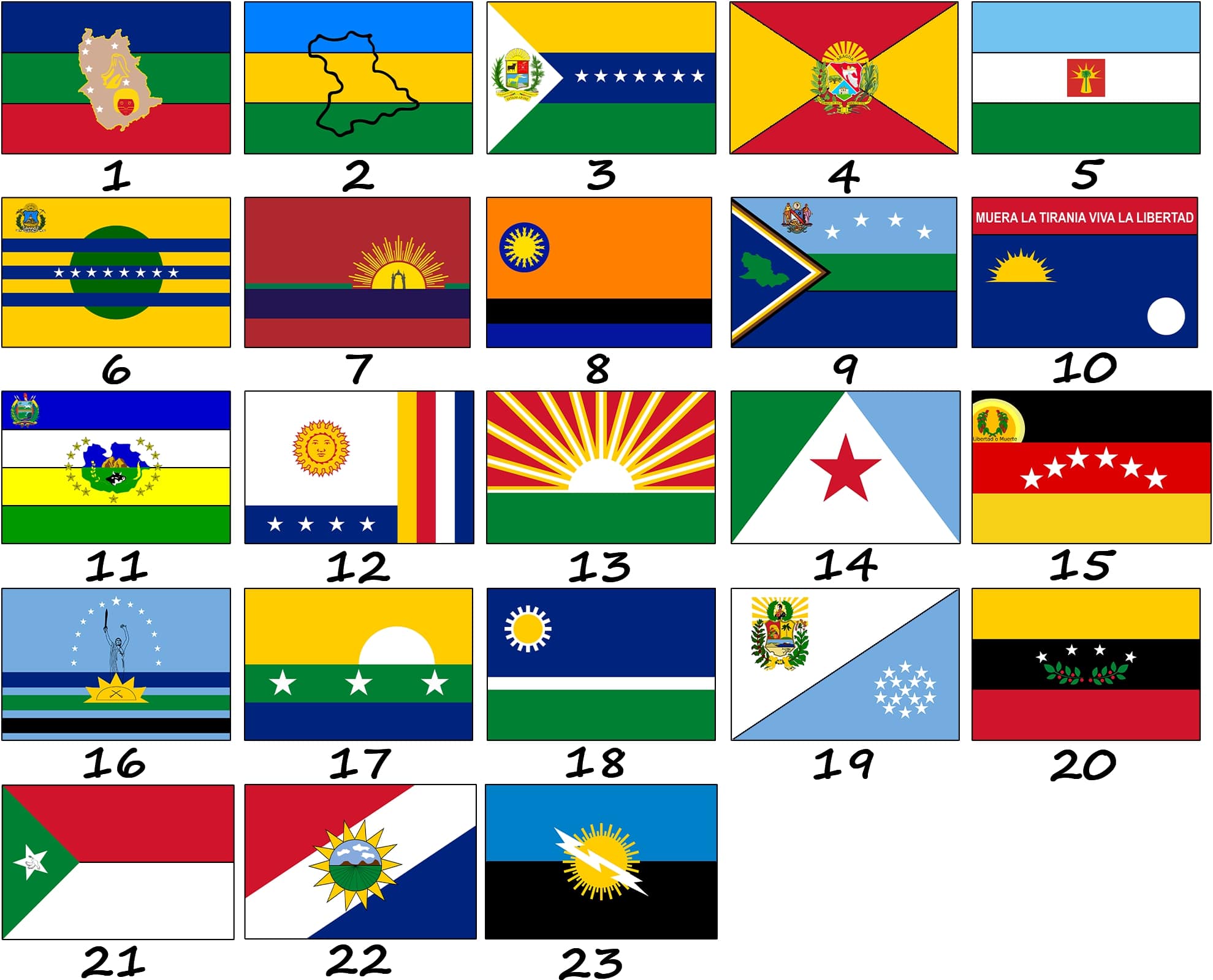 Drapeaux des États du Venezuela