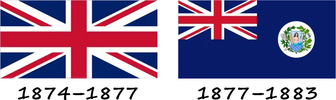 Drapeaux coloniaux britanniques des Fidji 1874-1883