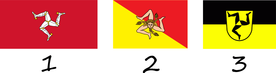 Triskelion du drapeau de l'île de Man. Histoire du drapeau de l'île de Man