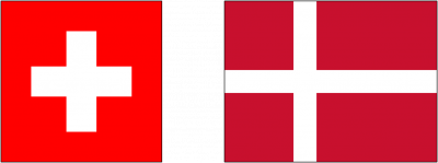Le drapeau du Danemark et le drapeau de la Suisse sont similaires