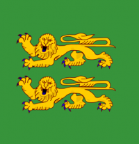 Le drapeau non officiel d'Akrotiri et de Dekelia est un drapeau vert avec deux lions dorés.