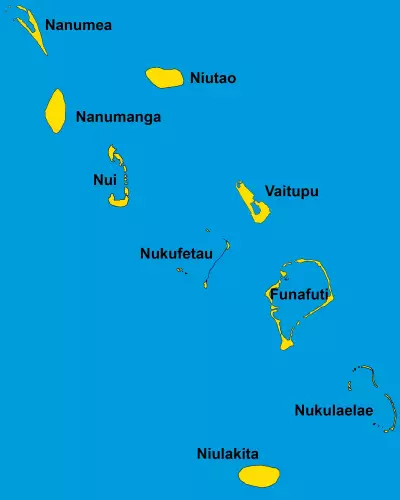 Carte des îles (atolls) de Tuvalu